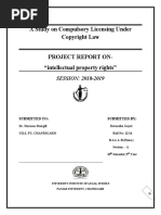 A Study On Compulsory Licensing Under Project Report On-"Intellectual Property Rights"