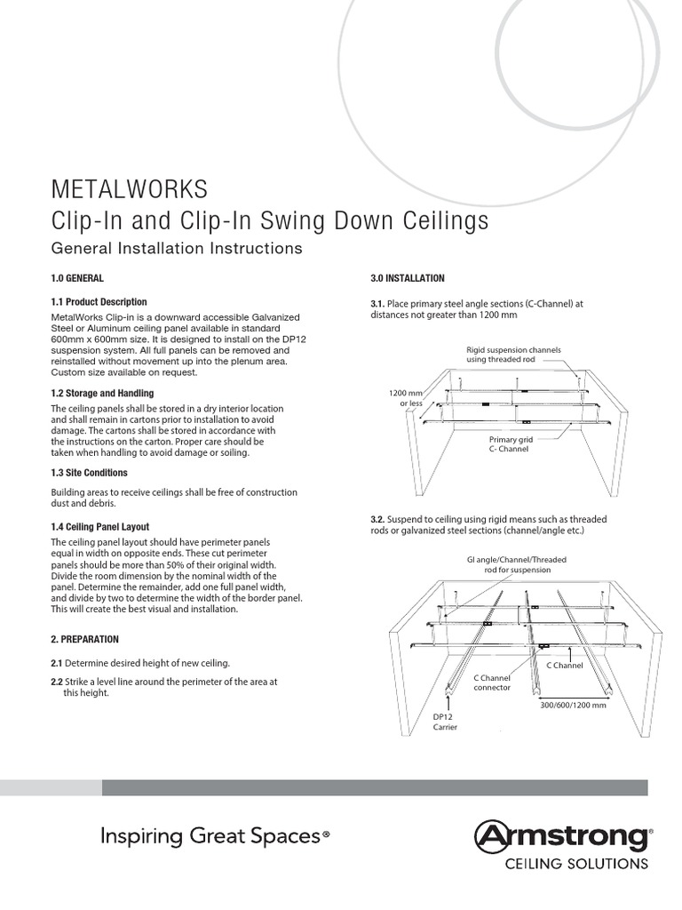 Metalworks Clip-In and Clip-In Swing Down Ceilings: General ...