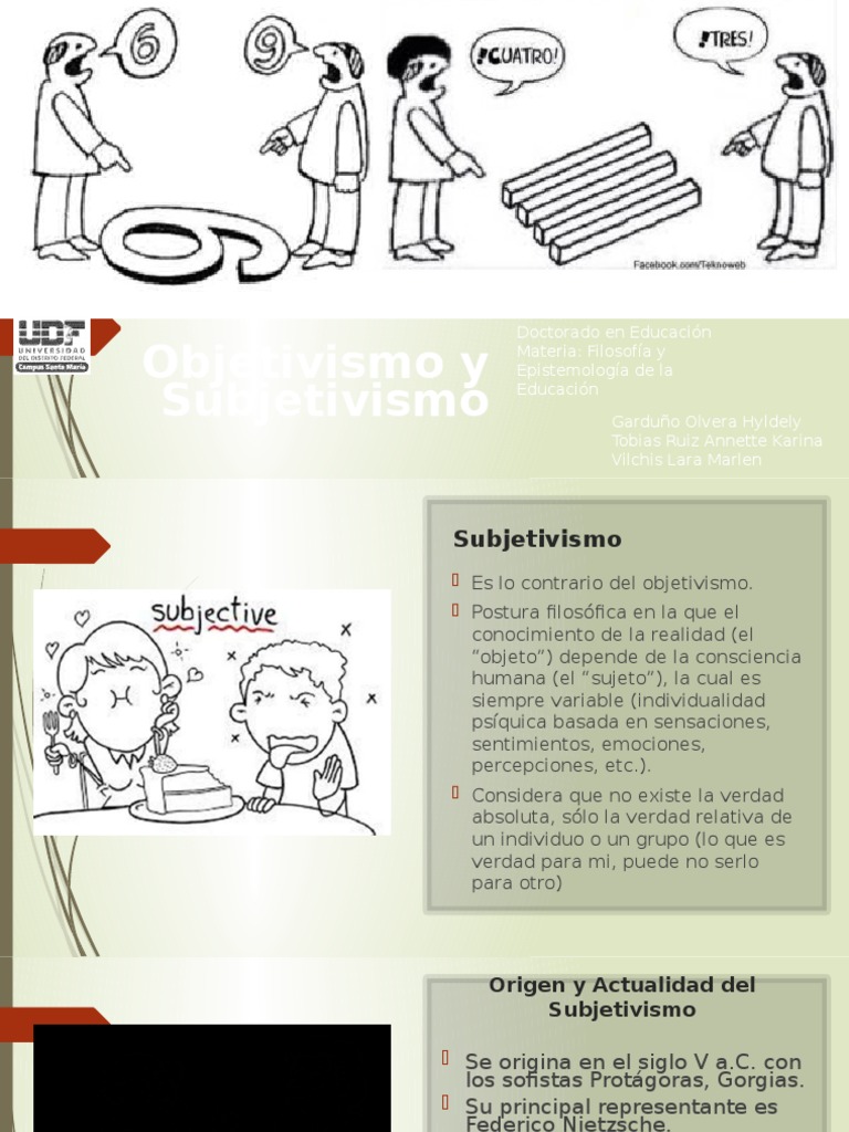 Objetivismo y Subjetivismo en Filosofía | PDF | Realidad | Metafísica