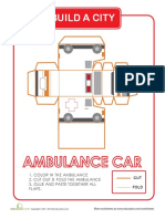 Build A City: 1. Color in The Ambulance 2. Cut Out & Fold The Ambulance 3. Glue and Paste Together All Flaps