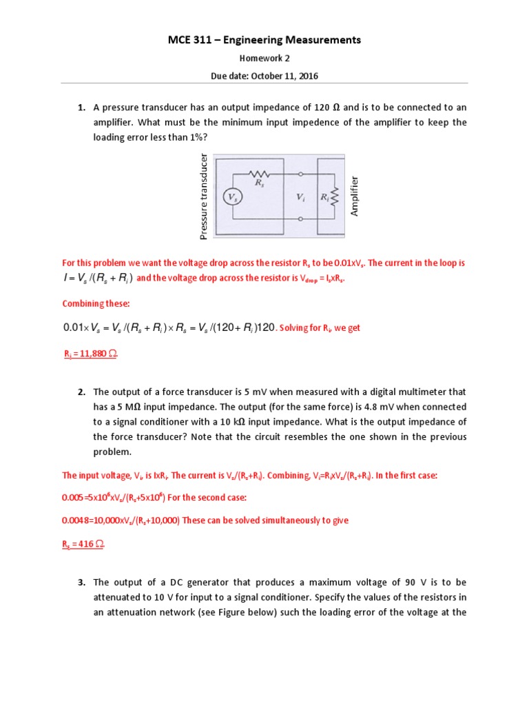 Mce 311 Engineering Measurements R R V I Pdf Electrical