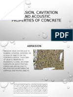 Abrasion, Cavitation and Acoustic Properties of Concrete