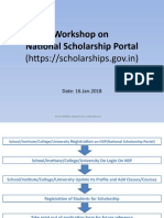 Workshop On National Scholarship Portal: (Https://scholarships - Gov.in)