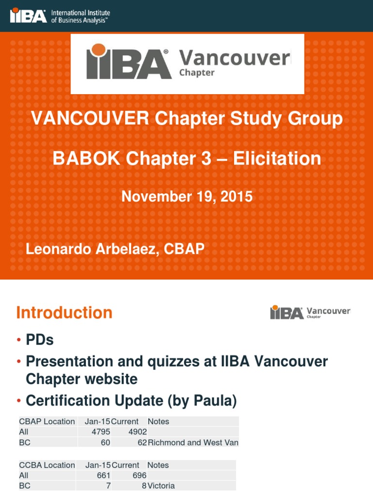2015 - IIBA Study Group - Chapter 3 | PDF | Focus Group | Software ...