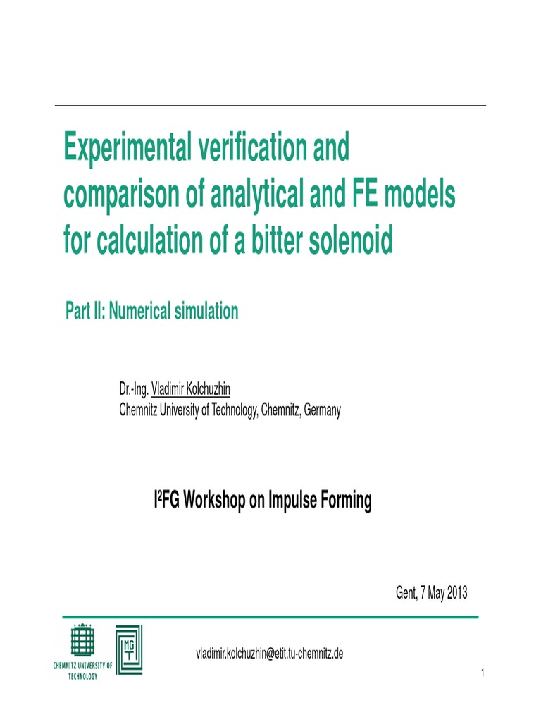 Experimental Verification and Comparison of Analytical and FE Models ...