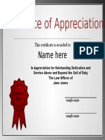 Certificate of Appreciation 25