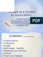 Thought As A System by David Bohm: Sunday Morning As Reviewed by Chuck Selden For The NIH BCIG Book Club 22 March 2007