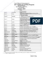 Academic Calendar Graduate Summer 20191