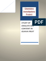 Chemistry Investigatory Project: Study of Oxalate Ion Content in Guava Fruit