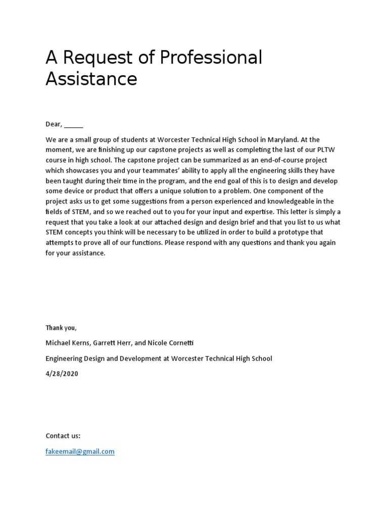 A Request of Professional Assistance | PDF | Career & Growth | Art