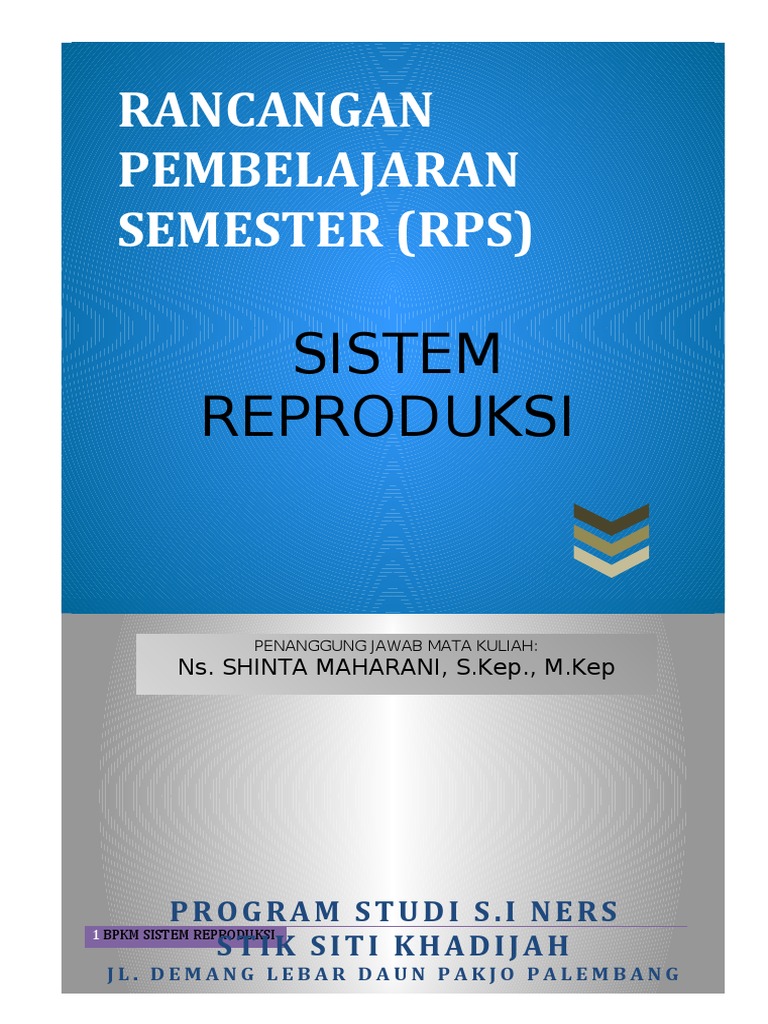 RPS Sistem Reproduksi untuk Ners | PDF
