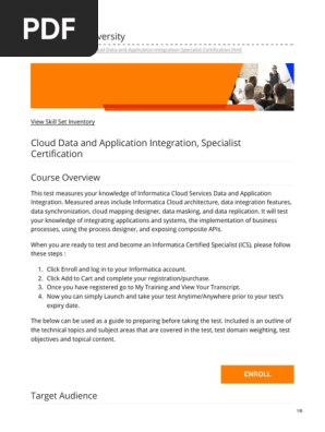 Informatica University Course Overview Cloud Computing Test Assessment