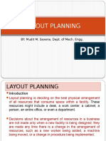 Layout Planning: BY: Mudit M. Saxena, Dept. of Mech. Engg