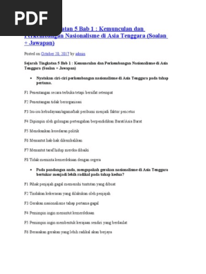 Sejarah Tingkatan 5 Bab 1 Penting Pdf