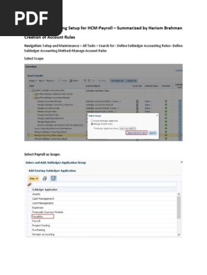 Sub Ledger Setup for Payroll