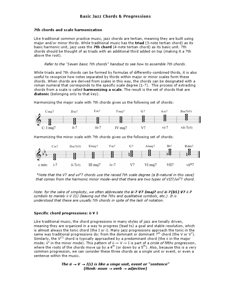 Jazz Chords and Progressions Guide | PDF | Art