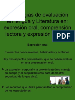 Estrategias de Evaluación en Lengua y Literatura en - Expresión Oral, Comprensión Lectora y Expresión Escrita.-2