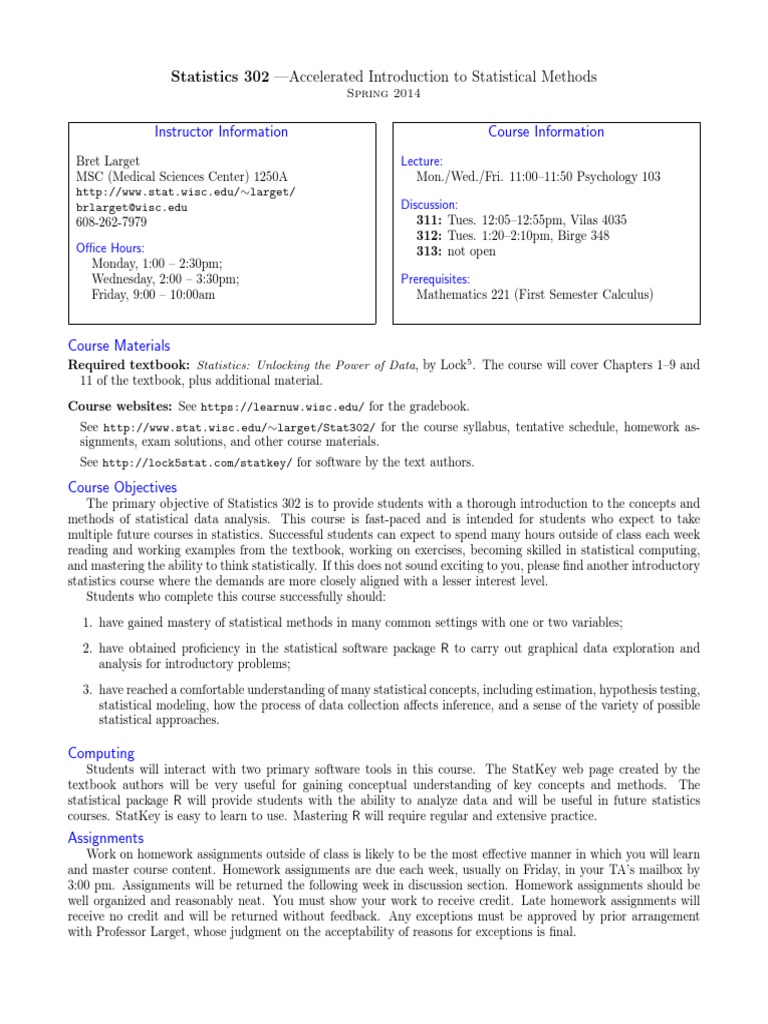 Accelerated Statistical Methods Course | PDF | Statistics | Understanding