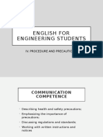 WEEK 5 - Procedure and Precaution ENGLISH FOR ENGINEERING STUDENT