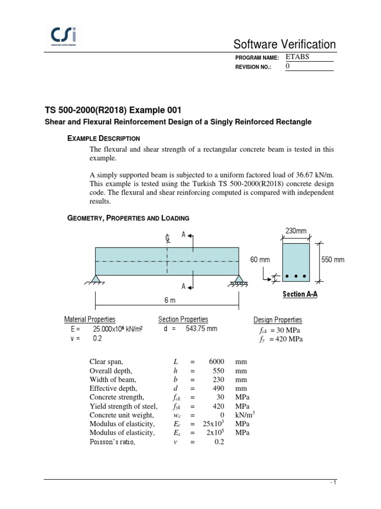 Shear and Flexural Design Example | PDF | Strength Of Materials | Young ...