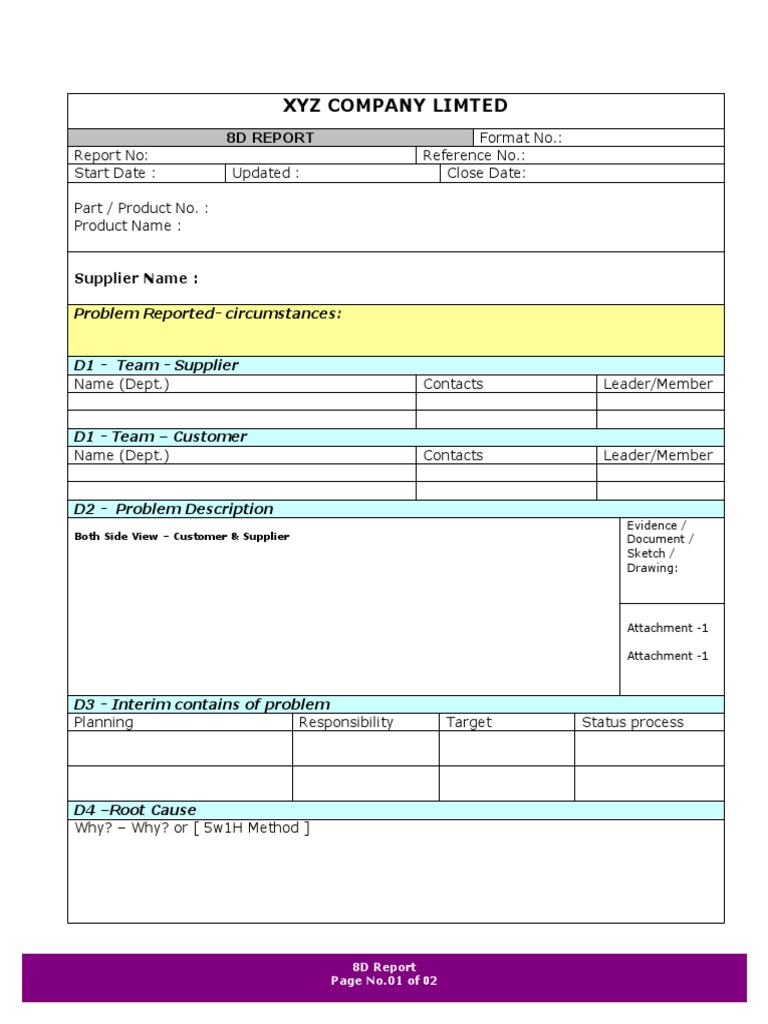 8D Report Template and Example | PDF
