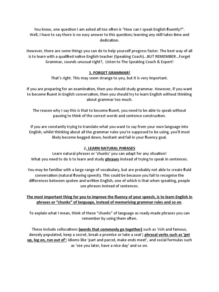 2 Phrasal Verbs Docx Fluency English Language