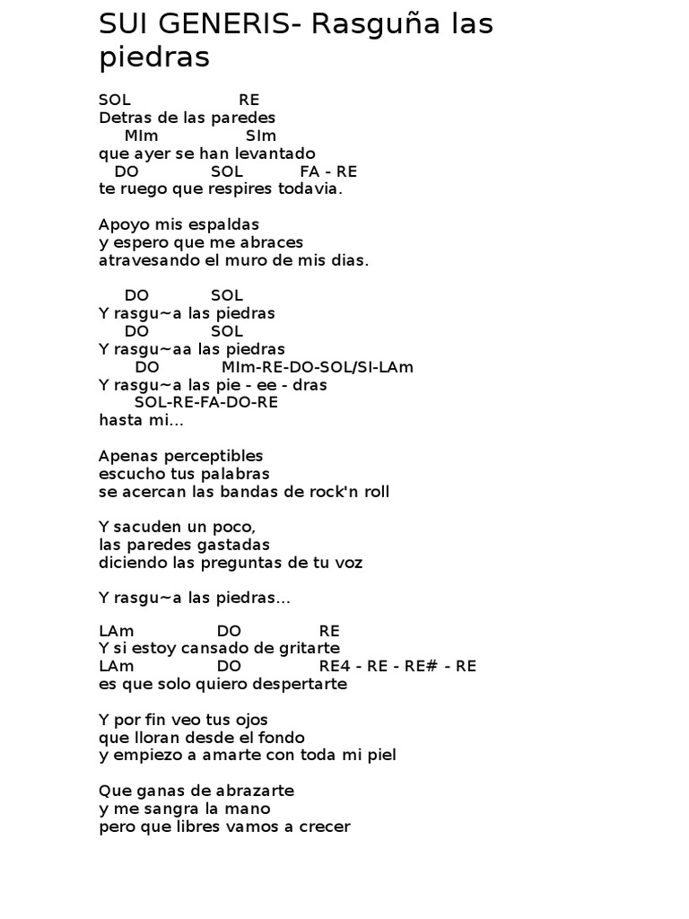 SUI GENERIS - Rasguña Las Piedras | PDF | Artes del Lenguaje y Comunicación
