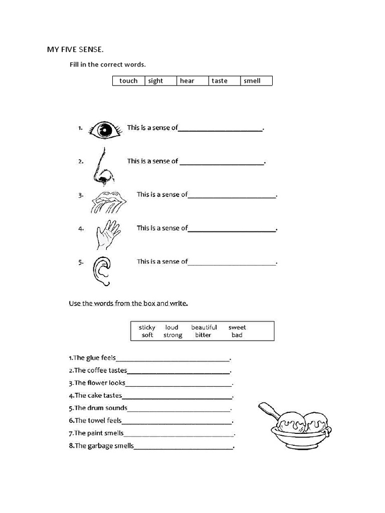 My Five Senses Worksheet | PDF