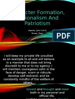 Character Formation, Nationalism and Patriotism