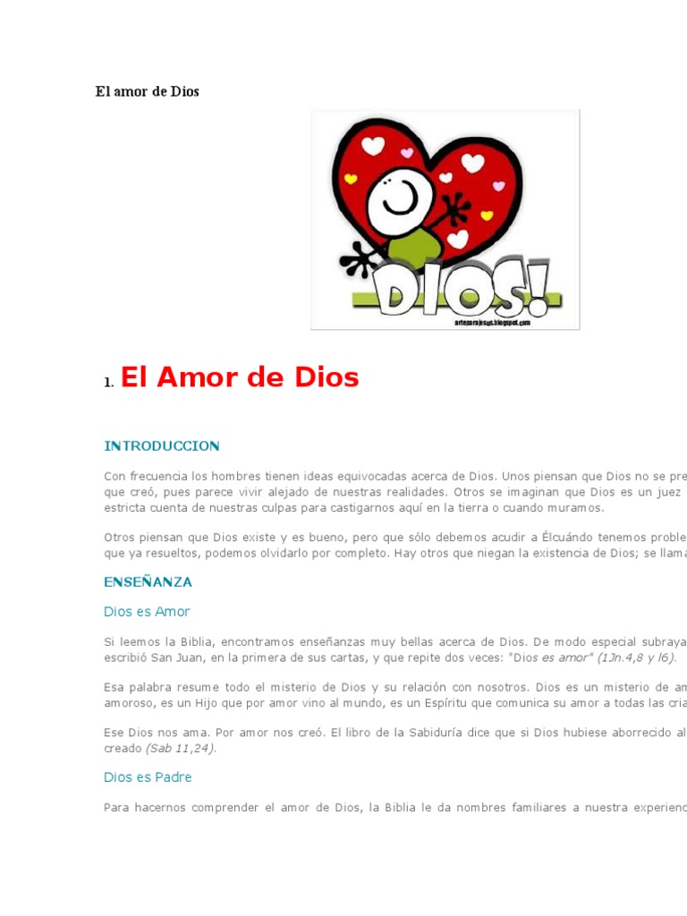 El Amor de Dios para Niños | PDF | Amor | Dios
