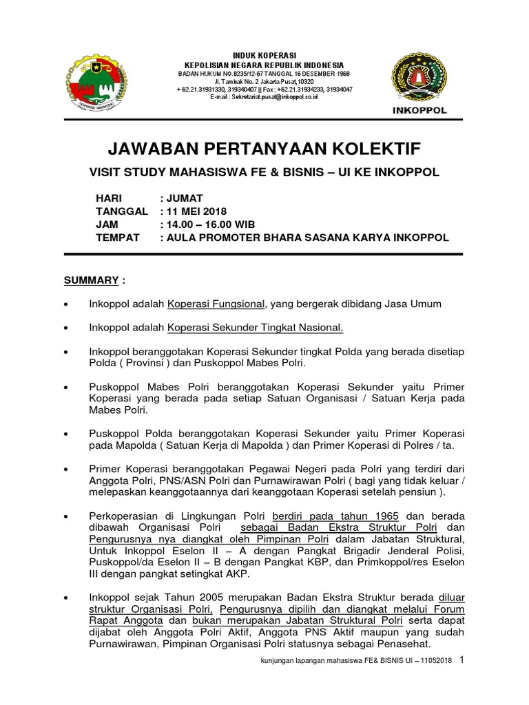 Jawaban Pertanyaan Feui