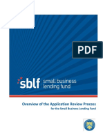 SBLF Overview of The Application Review Process