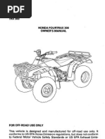 Honda Owner Manual TRX300-1996