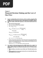 Financial Decision Making and The Law of One Price: NPV PV PV