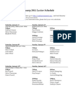 Lectors Service Schedule For January 2011