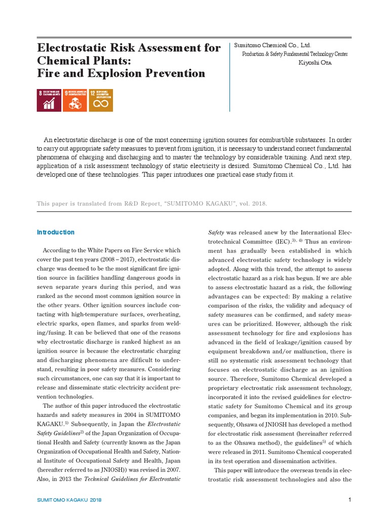 Electrostatic Hazard Risk Assessment | PDF | Electrostatic Discharge ...