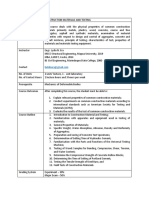 Construction Material Testing Engineering Course Syllabus