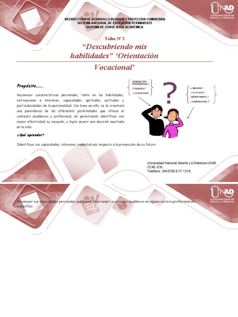 Taller de Orientación Vocacional | PDF | Toma de decisiones | Sicología