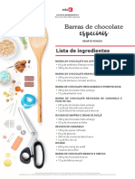 Lista de Ingredientes - Barras de Chocolate Especiais