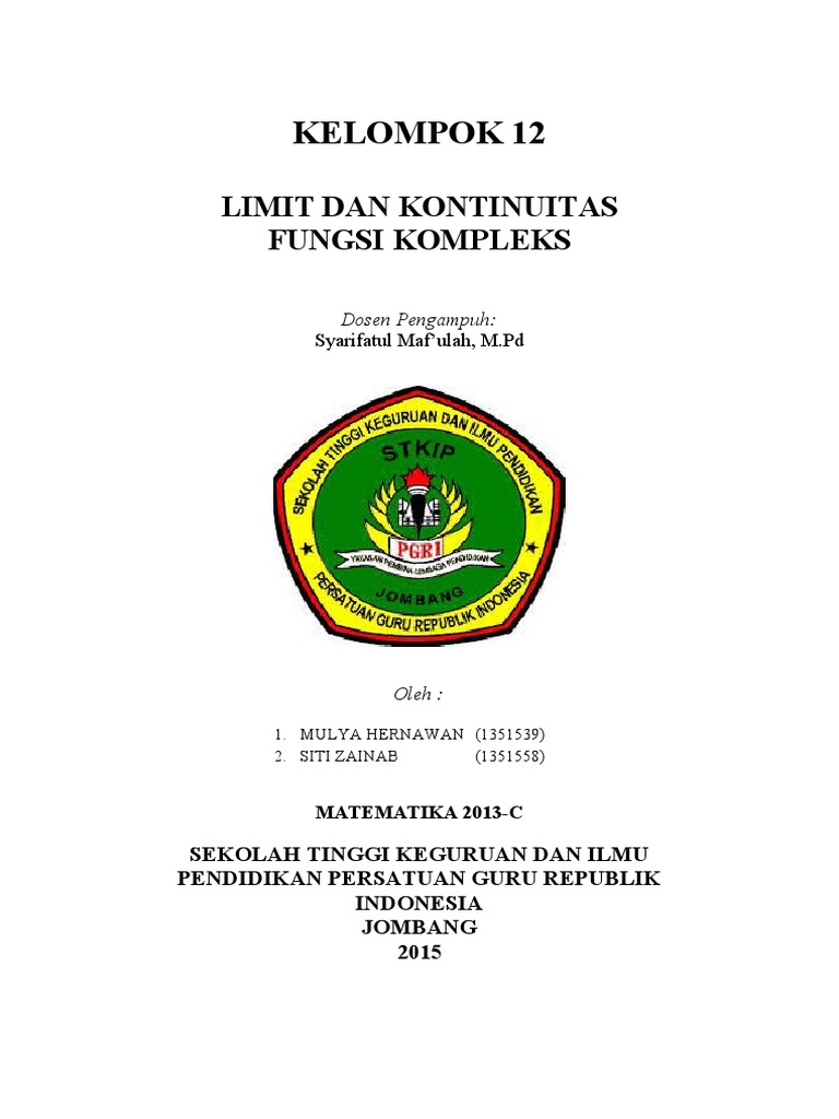Limit Dan Kontinuitas Fungsi Kompleks