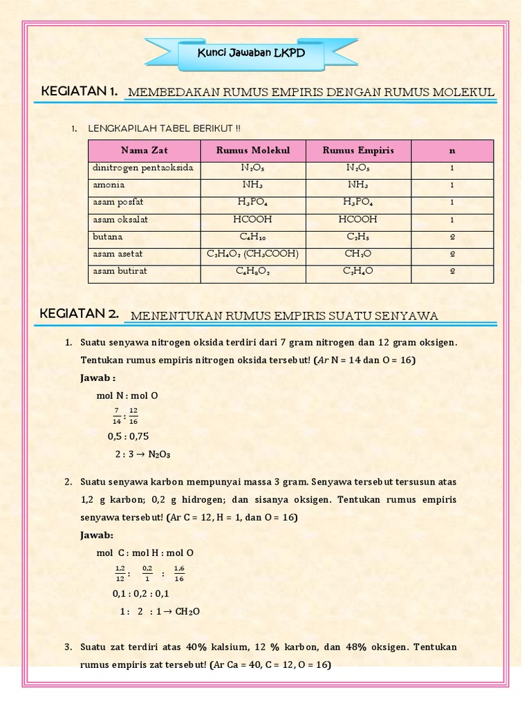 Kunci Lkpd Re Rm Dan Hidrat Pdf