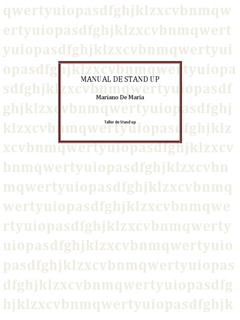Manual De Stand Up Pdf Comedia En Vivo Humor