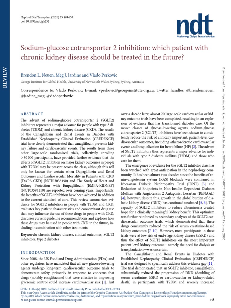 SGLT2 Inhibitors in CKD Management | PDF | Chronic Kidney Disease ...