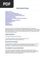 Questionnaire Design - Reading