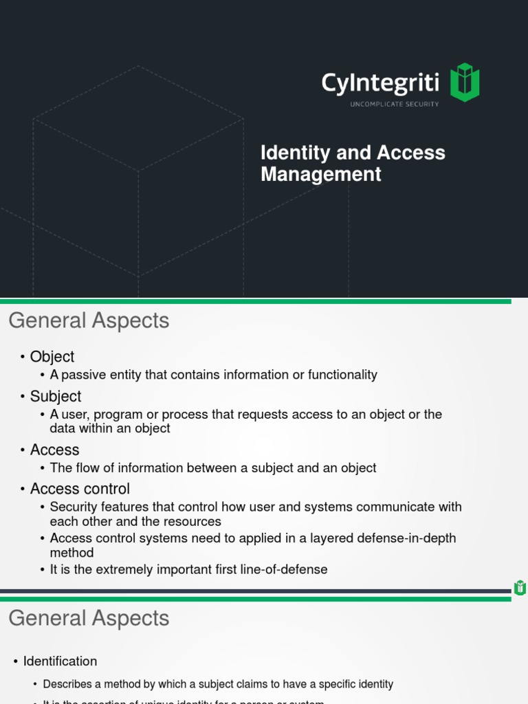 Identity and Access Management | PDF | Password | Access Control