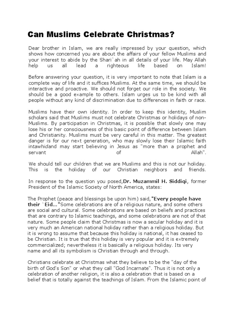 Can Muslims Celebrate Christmas PDF Prophets And Messengers In