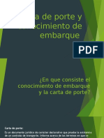 Carta de Porte y Conocimiento de Embarque