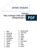 Manajemen Industri Subagyo UGM