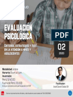 Curso. EVALUACIÓN PSICOLOGICA. Brochure 02 de mayo