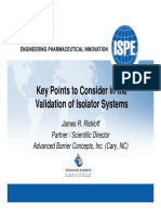 Key Points To Consider in The Validation of Isolator Systems